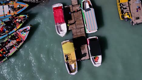 Aerial-view-of-Boats-at-attabad-lake-at-Hunza-Valley-Galgit-baltistan