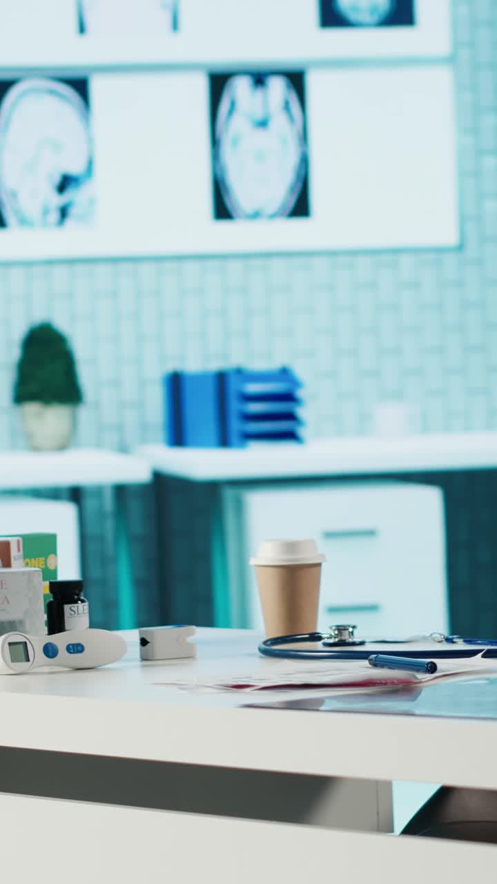 Medical Equipment and Supplies on Doctor's Desk in Clinic