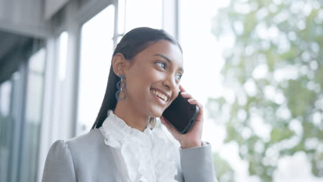 Business,-phone-call-and-woman-with-a-smile