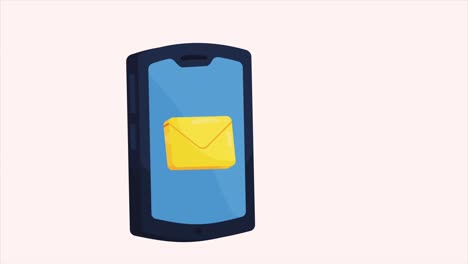 smartphone device with asian man animation