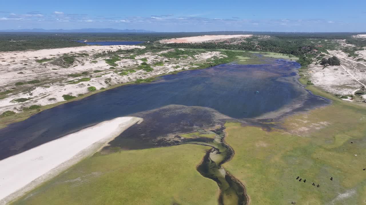 Jegue Lagoon At Paraipaba In Ceara Brazil. Nature Landscape. Beautiful Sand Dunes. Jegue Lagoon At Paraipaba. Rainwater Lakes. Almecegas Lake. Summer Travel. Brazil Northeastern