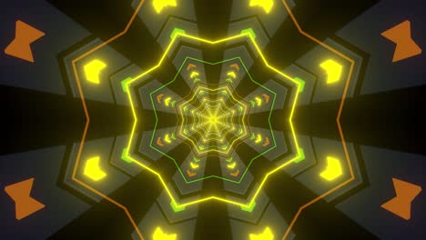 abstract glowing tunnel with neon arrows