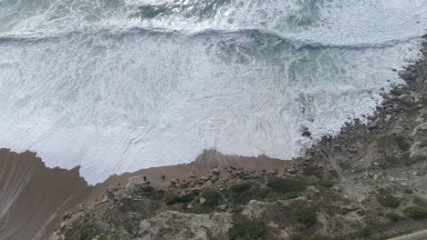 Aerial-view-of-the-cliff-and-wave