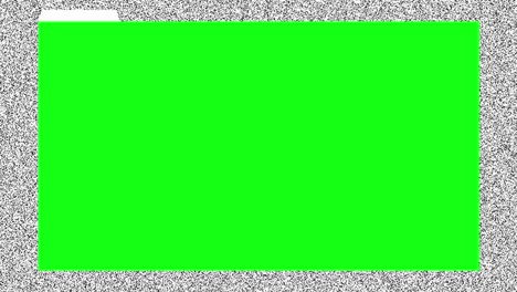 ventana de navegador verde chromakey, lista para la postproducción, en fondo animado con ruido de la vieja televisión. bucle sin costuras. 4k