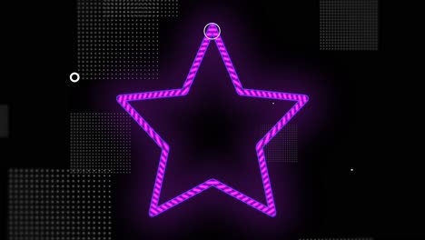 Neon-purple-stars-pattern-in-night