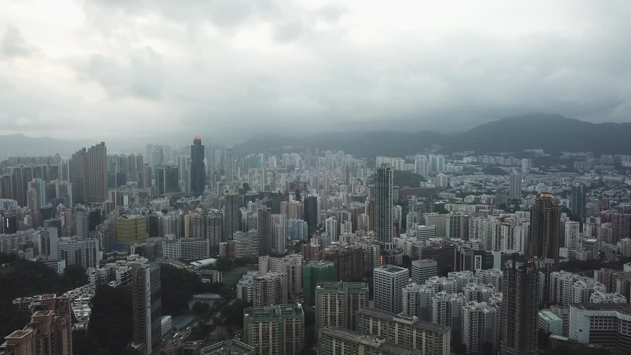 imagen aérea del distrito de kowloon en hong kong