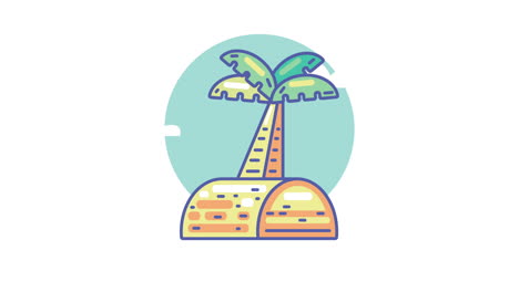 palm tree on a small island illustration