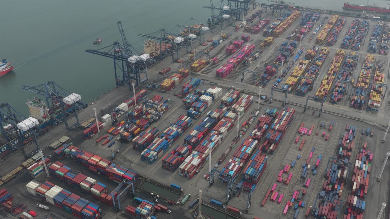 Major industrial shipping port at Tanjung Priok, Jakarta, Indonesia