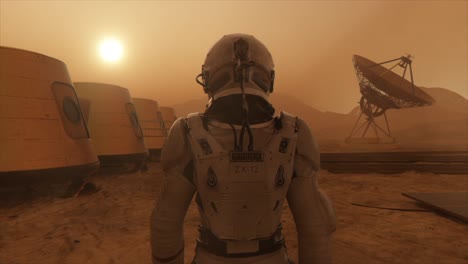 mars exploration - astronaut on the red planet