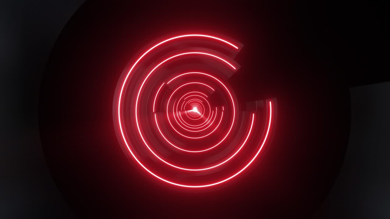 Red Neon Circle Tunnel