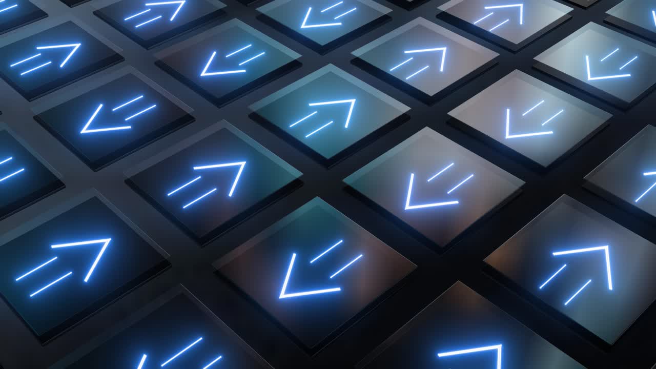 Neon Arrows on a Grid Interface