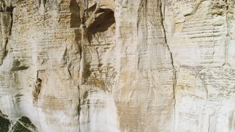 close-up view of a sandstone cliff face