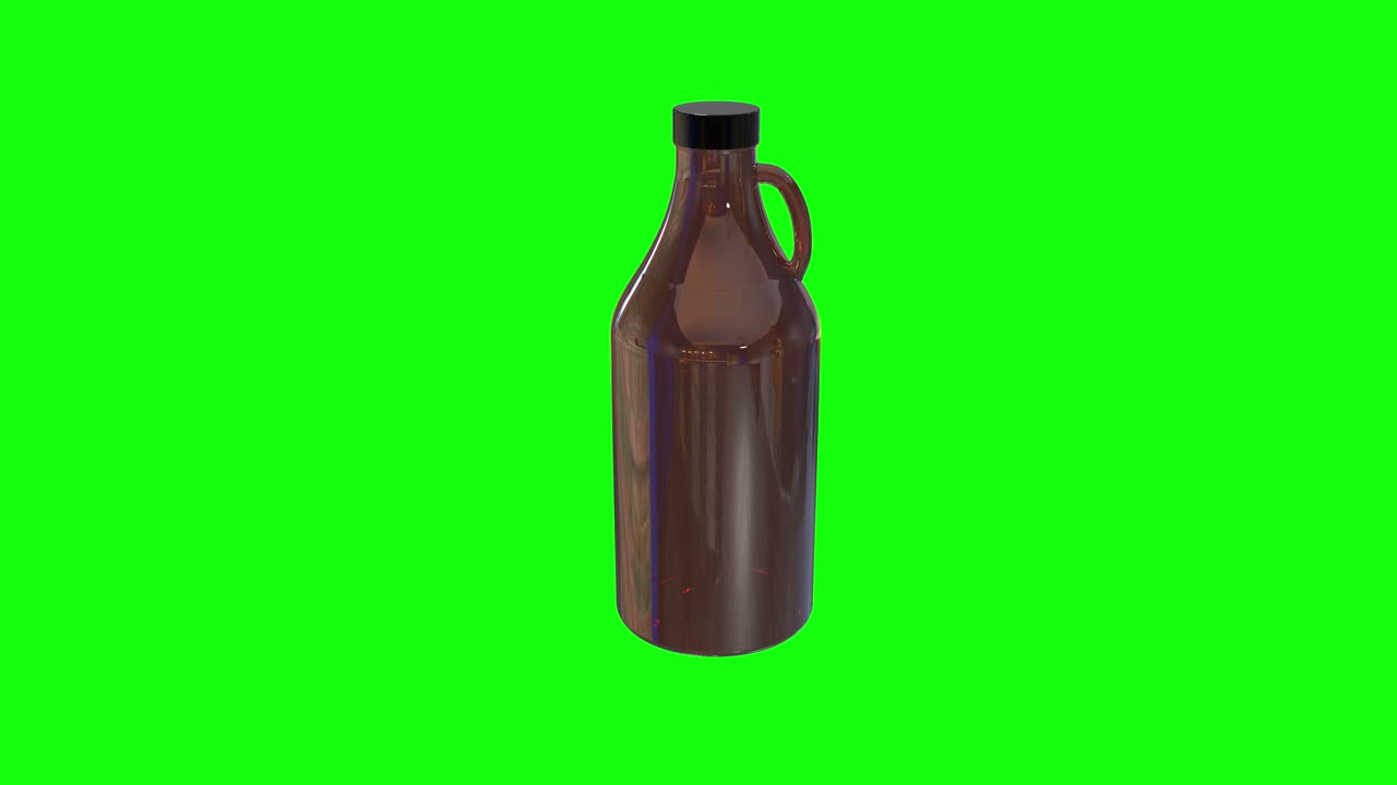 Premium stock video - 8 animations growler beer bottle green screen