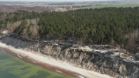 AERIAL:-The-Dutchman's-Cap-Viewpoint-on-Parabolic-Dune-on-Sunny-Bright-Day-in-Klaipeda