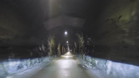drive through a narrow bakka tunnel from gudvangen to dyrdal