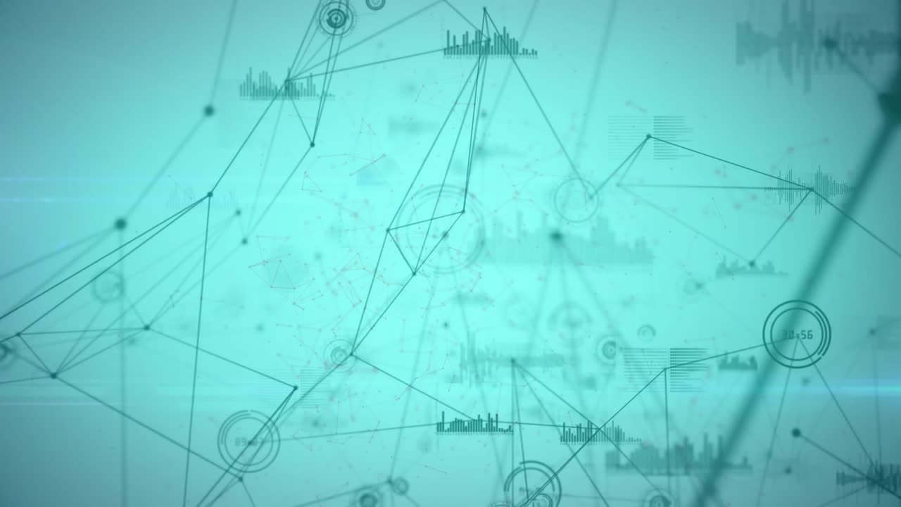 Animation of network of connections over green background