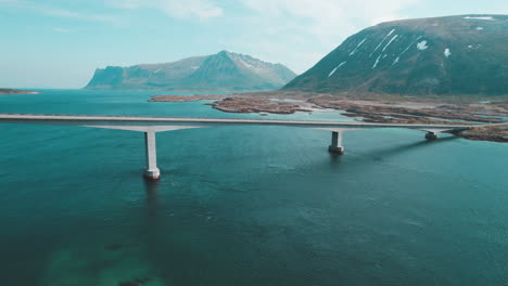 architectural marvel in lofoten: cinematic views of gimsoystraumen bridge