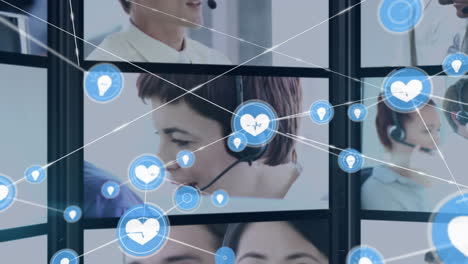 conectores que se mueven y datos digitales en múltiples videos de negocios
