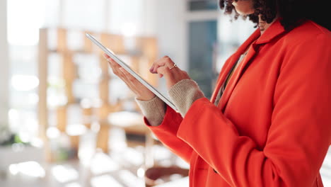 woman using tablet in office