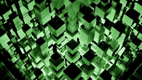 abstract green cube city