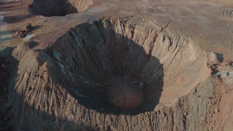 Aerial-view-of-crater-in-during-the-day