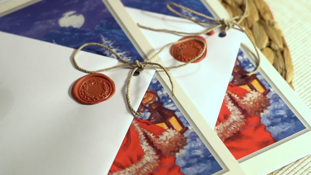 Wax stamp on the envelope in Christmas time