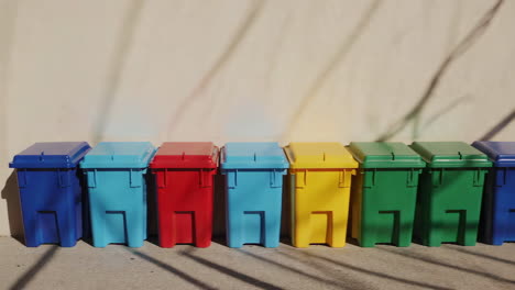 colorful recycling bins