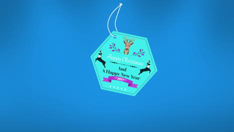 animación del logotipo de navidad con texto de navidad sobre fondo azul