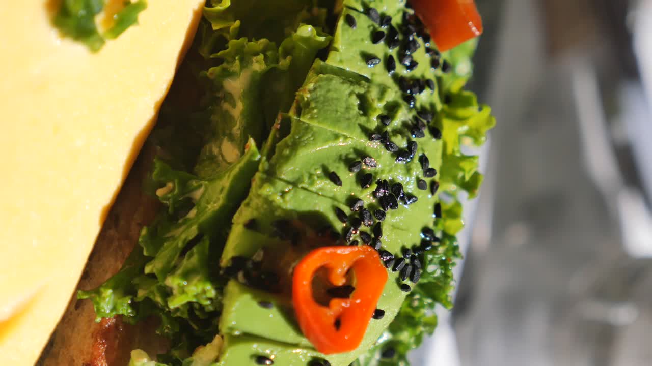 Avocado and lettuce sandwich