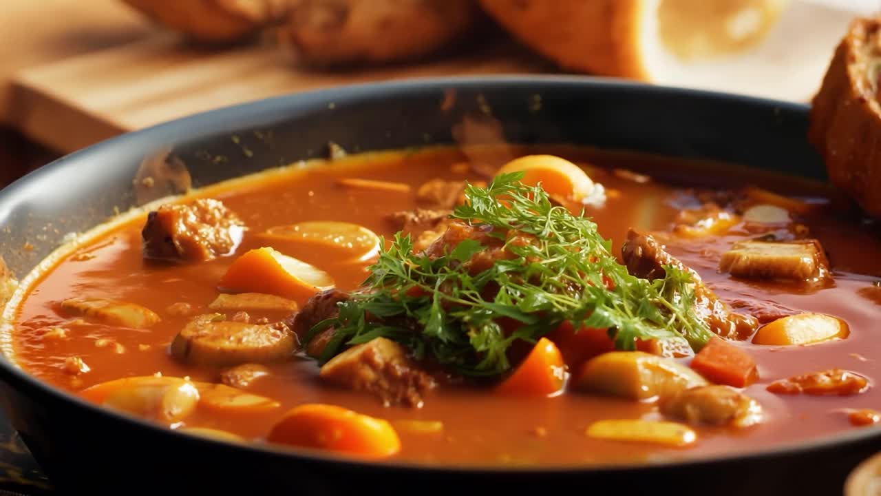 delicioso estofado de carne con pan