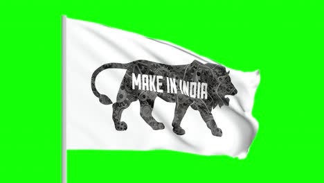 make in india flag for content creator in green screen 4k