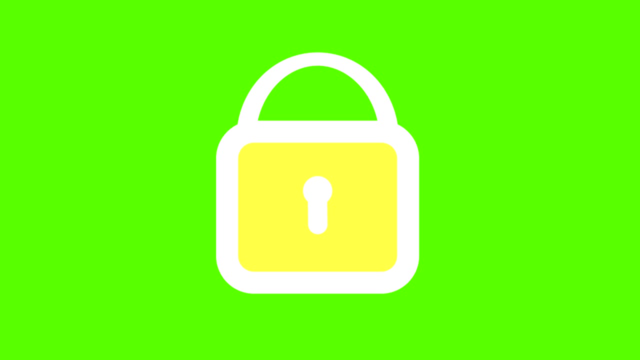 animación de cierre de bloqueo, concepto de seguridad bucle de pantalla verde