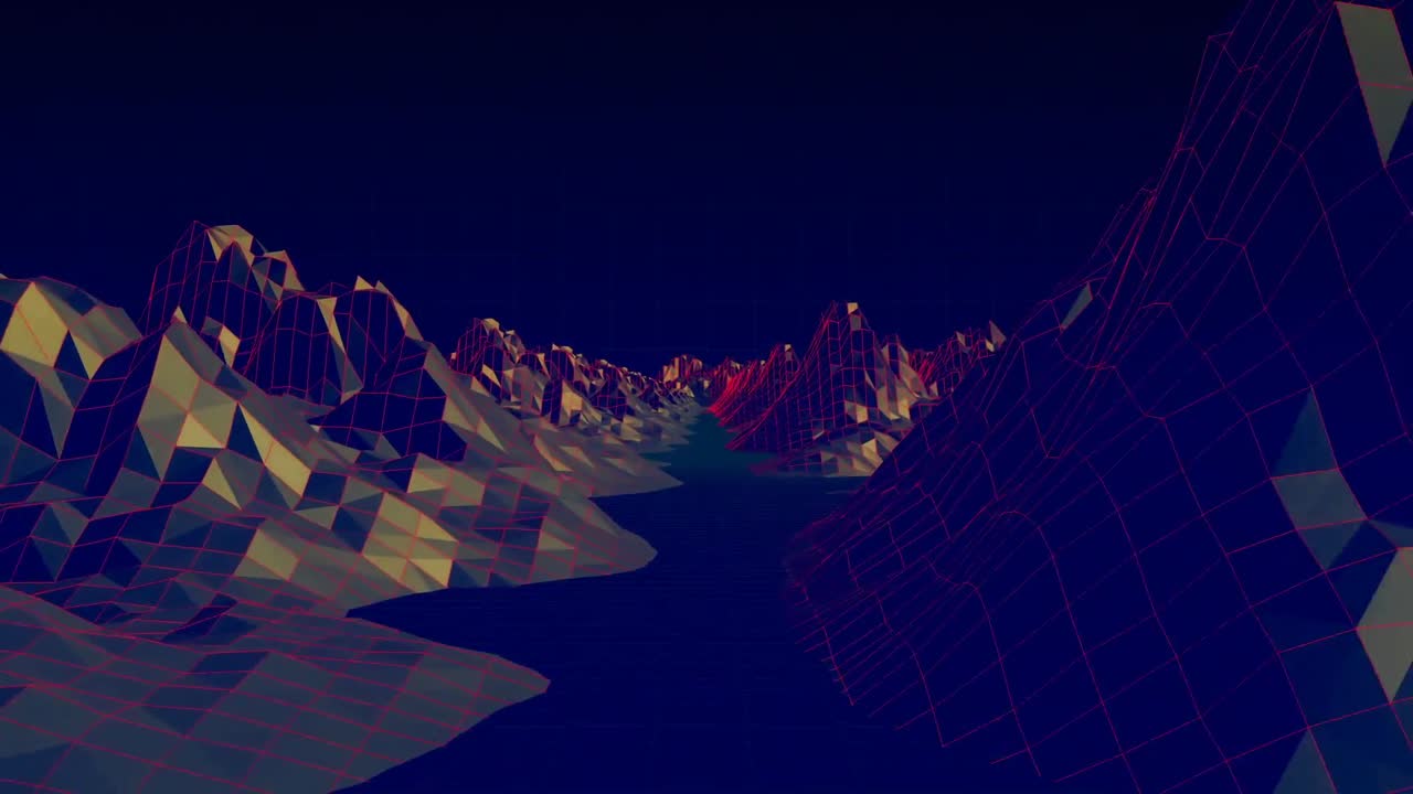Digitally generated video of mountain