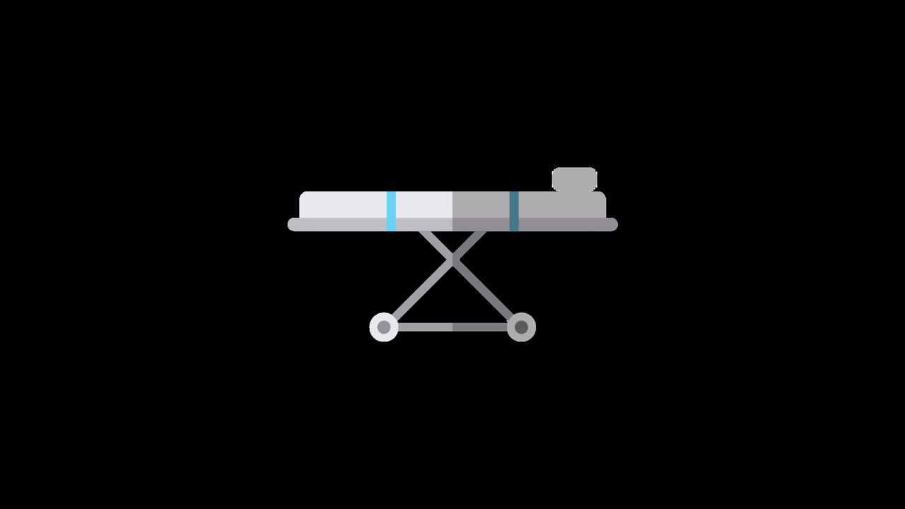 Animazione Flat Design di una Barella Medica in Assemblaggio