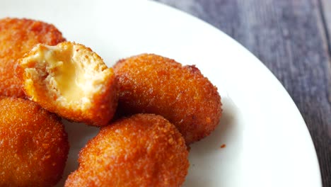 crispy fried chicken and cheese balls