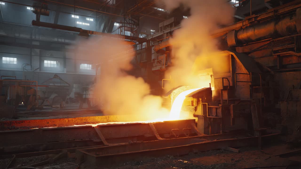 metal fundido en una fundición