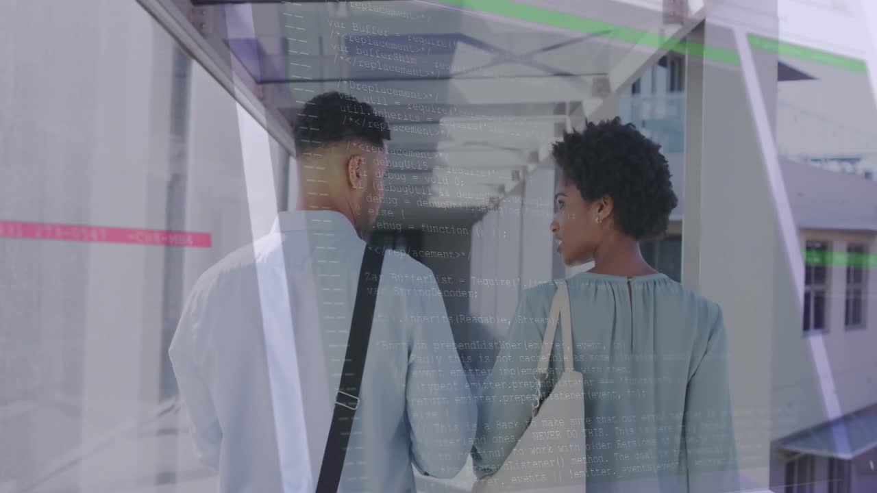 animación del procesamiento de datos sobre personas de negocios en la oficina