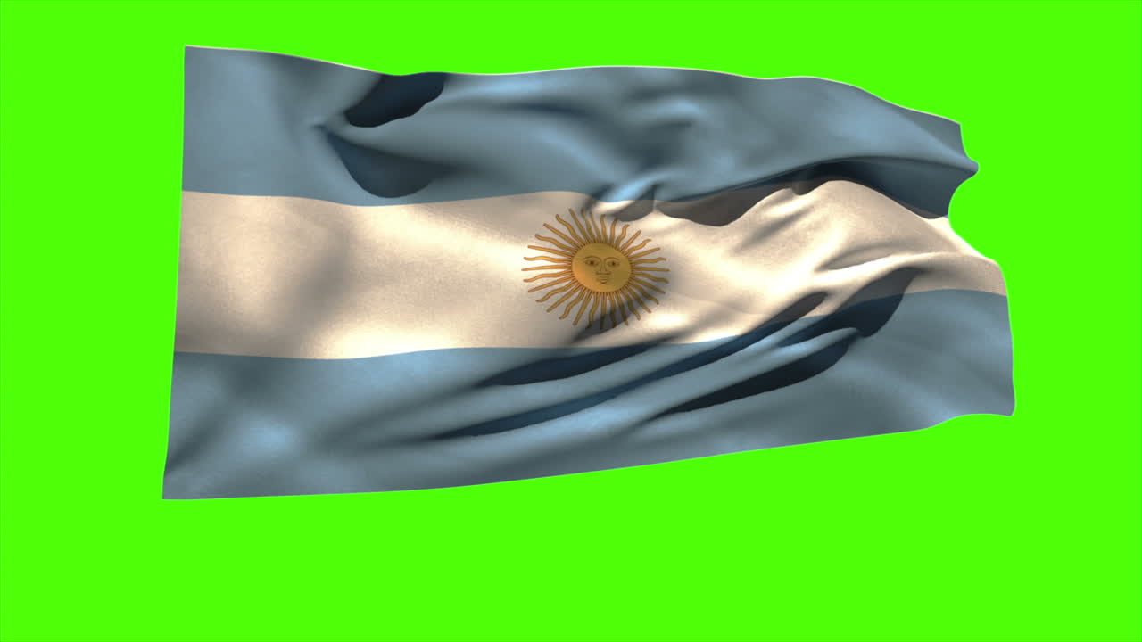 la bandera nacional argentina soplando en la brisa