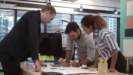 creative business people group having conversation at office desk in workplace.