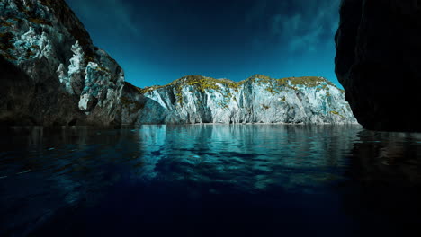 panoramic view of nice rocky huge cliff and sea