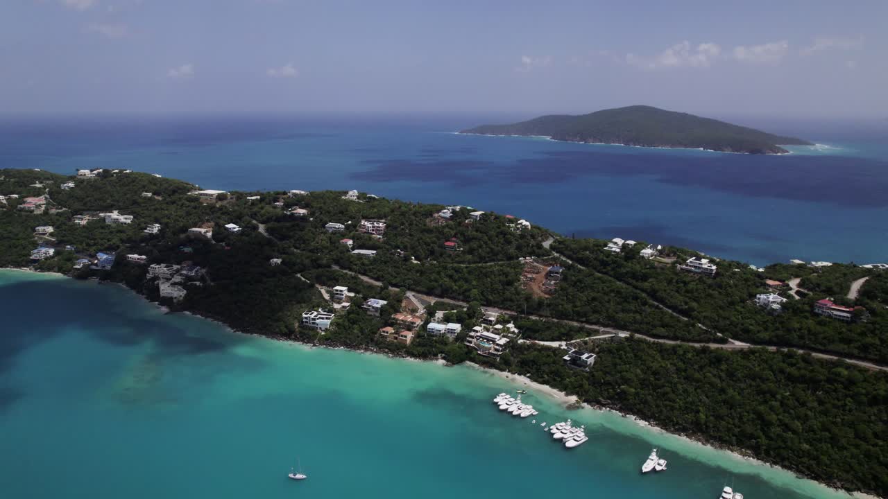 Stunning aerial view homes on mountain magen's bay st