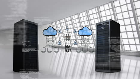 torri di server per l'archiviazione in cloud