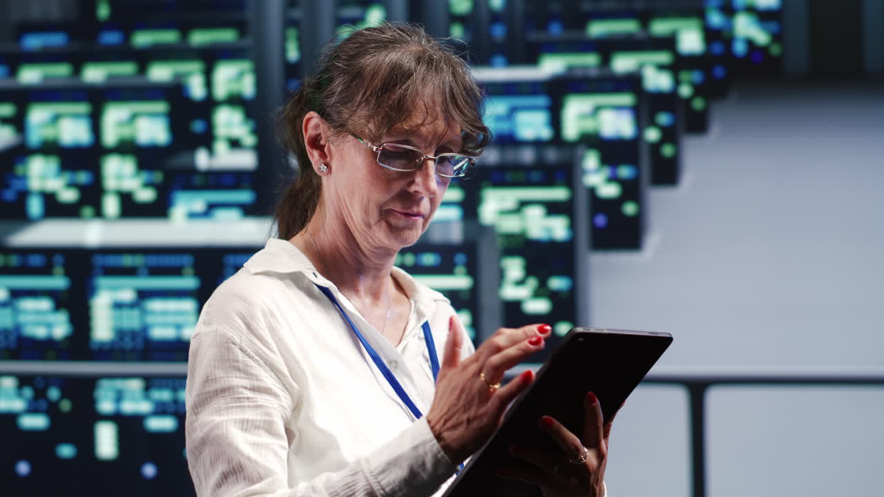 Woman doing regular server updates