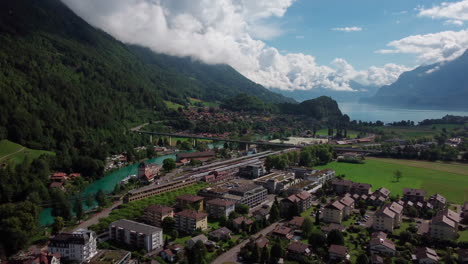 Small-city-in-the-swiss-Alps-of-Bernese-Oberland