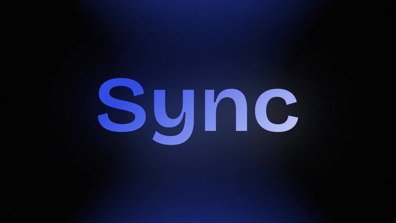 Rivelazione animata del logo con testo sincronizzato su sfondo scuro