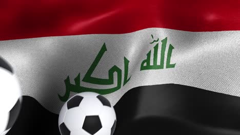 flag of iraq with soccer balls
