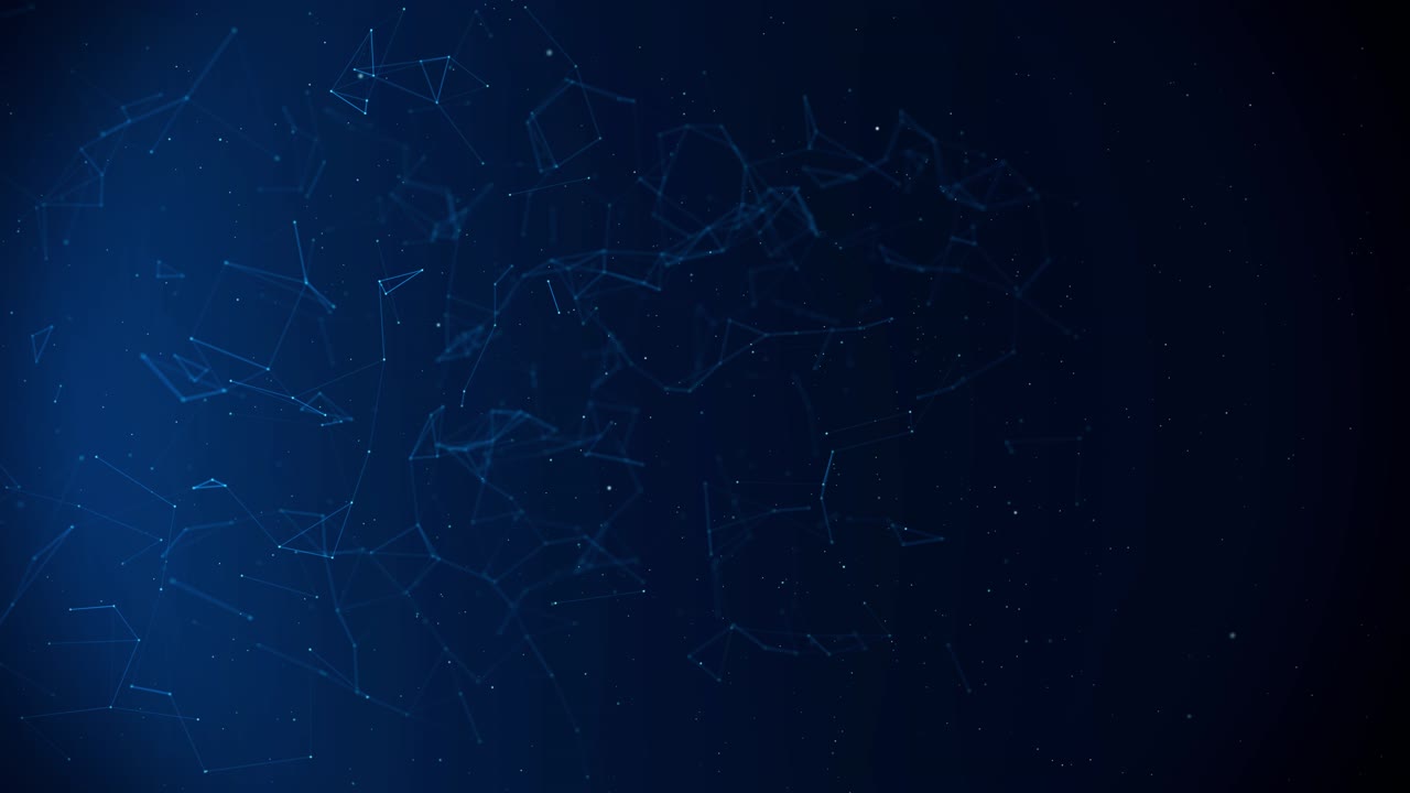 Sfondo astratto a plesso con linee e punti collegati, flusso d'onda, plesso geometrico, big data con