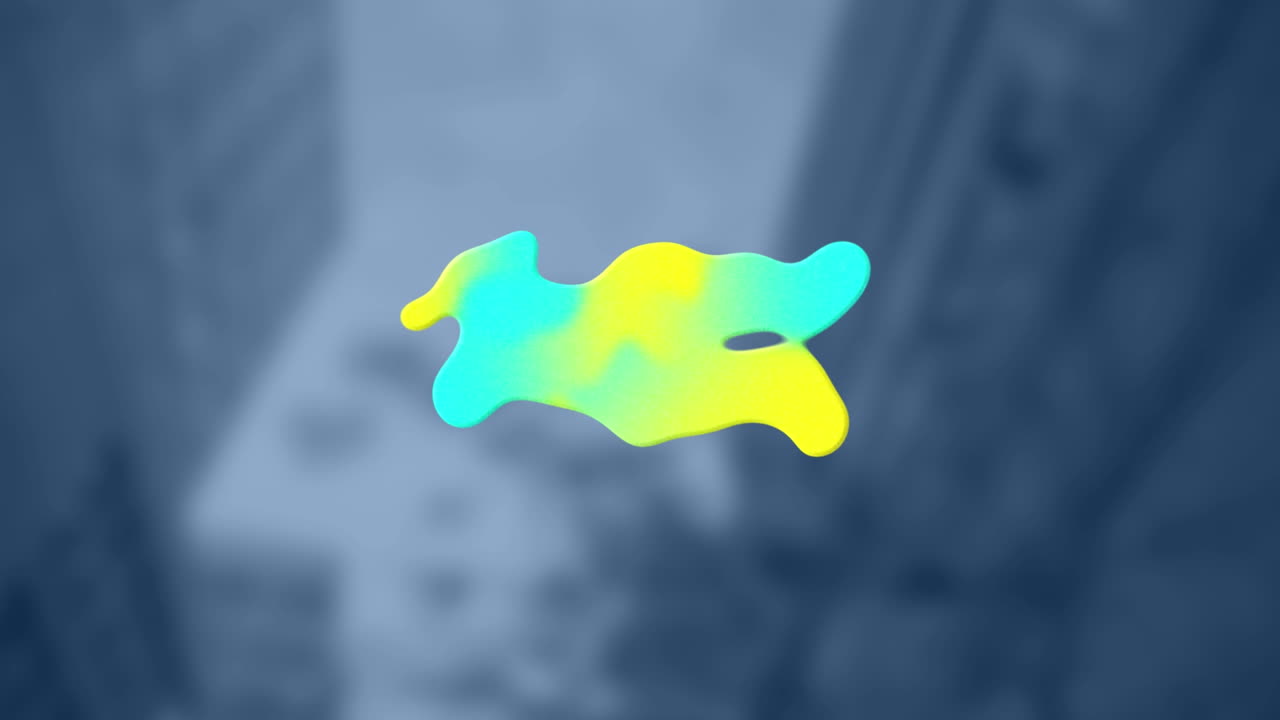 Animation of glowing blob over out of focus cityscape