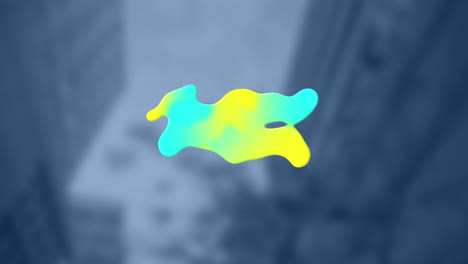 animation of glowing blob over out of focus cityscape