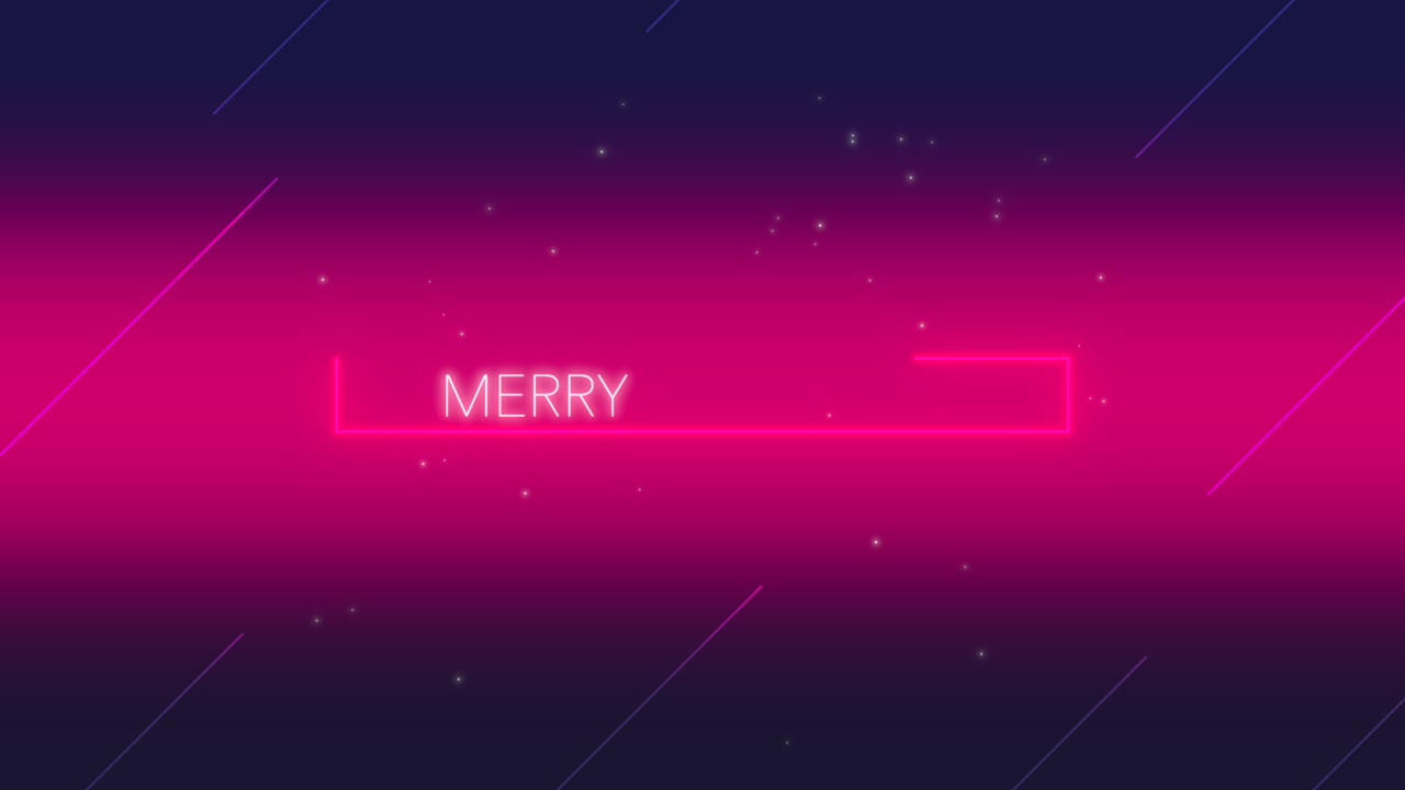 레드 그라디언에 네온 선과 반 ⁇ 이는 메리 크리스마스 텍스트